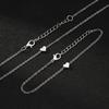 Necklace Bracelet Set, Alloy Plating Wear-Resistant Oxidation-Resistant Jewelry, Adjustable Chain Minimalist Love Pendant Jewelry