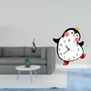 Modern Resin Flame Penguin Sculpture Unique Desktop Ornament And Wooden Wall Clock Decorative Art
