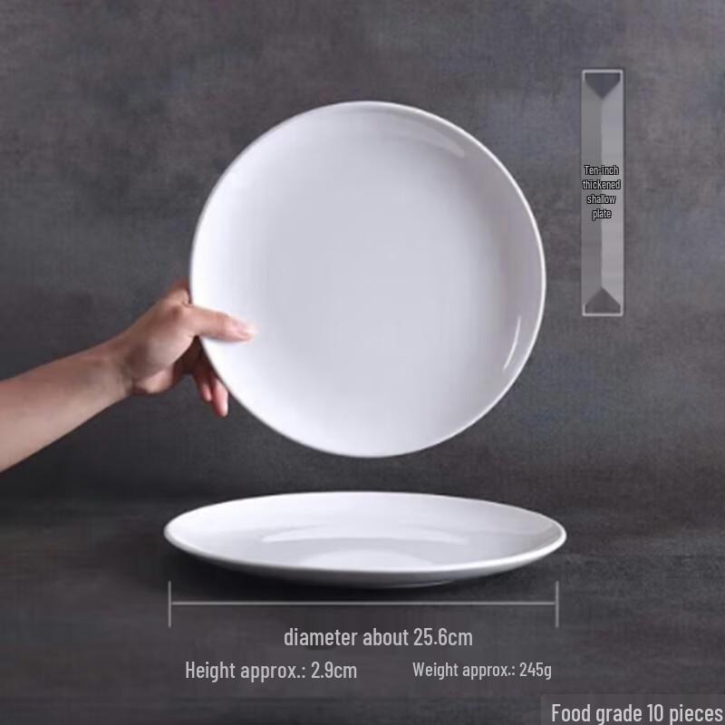 Plat de buffet rond peu profond en mélamine Shangpin Shuangrui A8