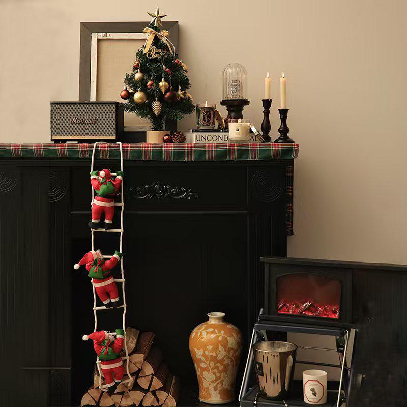 Santa Climbing Ladder Ornament - Window & Tree Decor