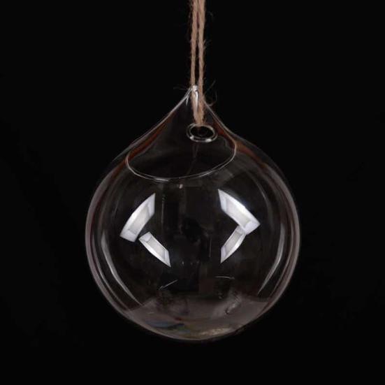 Hanging Glass Propagation Station Clear Terrarium Planter for Flowers Air Hydroponic Plants Small Indoor Flower Vase for Home Room Window Office Decor