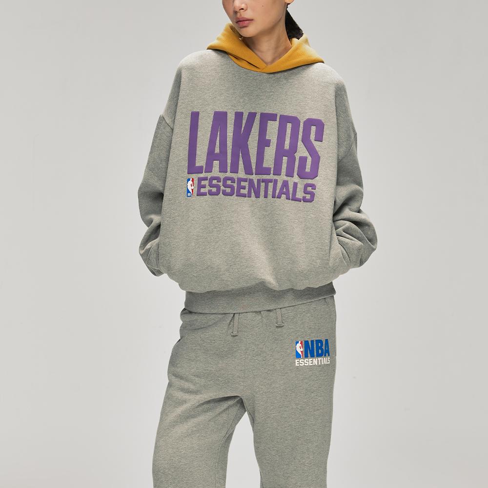 Fear of God Essentials Felpa Sportiva X NBA Lakers Grigio Melange Cemento/Canyon Uomo Top Grigio 192NB256405F