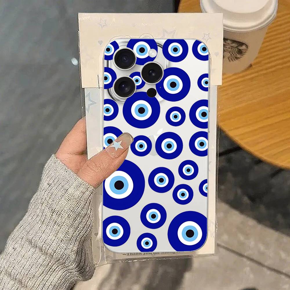 Blues Eyes Phone Case For IPhone 17/16/15/11/13/14 Pro Max Plus/X/Xr/Xs Max/12mini Air Transparent Clear