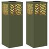 Solar LED Path Light 2 Pcs Olive Green Cold Rolled Steel