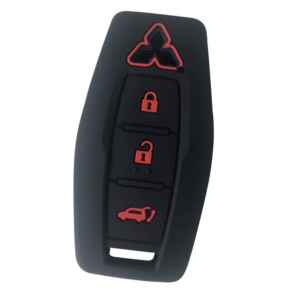[Kinotaka] Mitsubishi Dedicated Silicone Outlander Smart Key Case New Outlander PHEV 2022 Gn1w Professional Design Key Cover, Black (2)