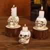 Candlestick Skeleton Resin Figurine Statues Model Halloween Skull Gift Decor