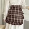 with Pocket Korean Style Apron Fashion Kitchen Cafe Baking Apron Floral Plaid Half Apron  Man Woman