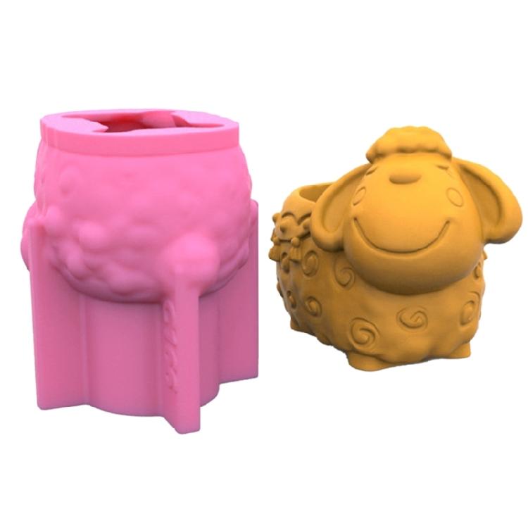 Epoxy Sheep Mold Succulent Flower Pot Silicone Mold Mirror Resin Storage Mold