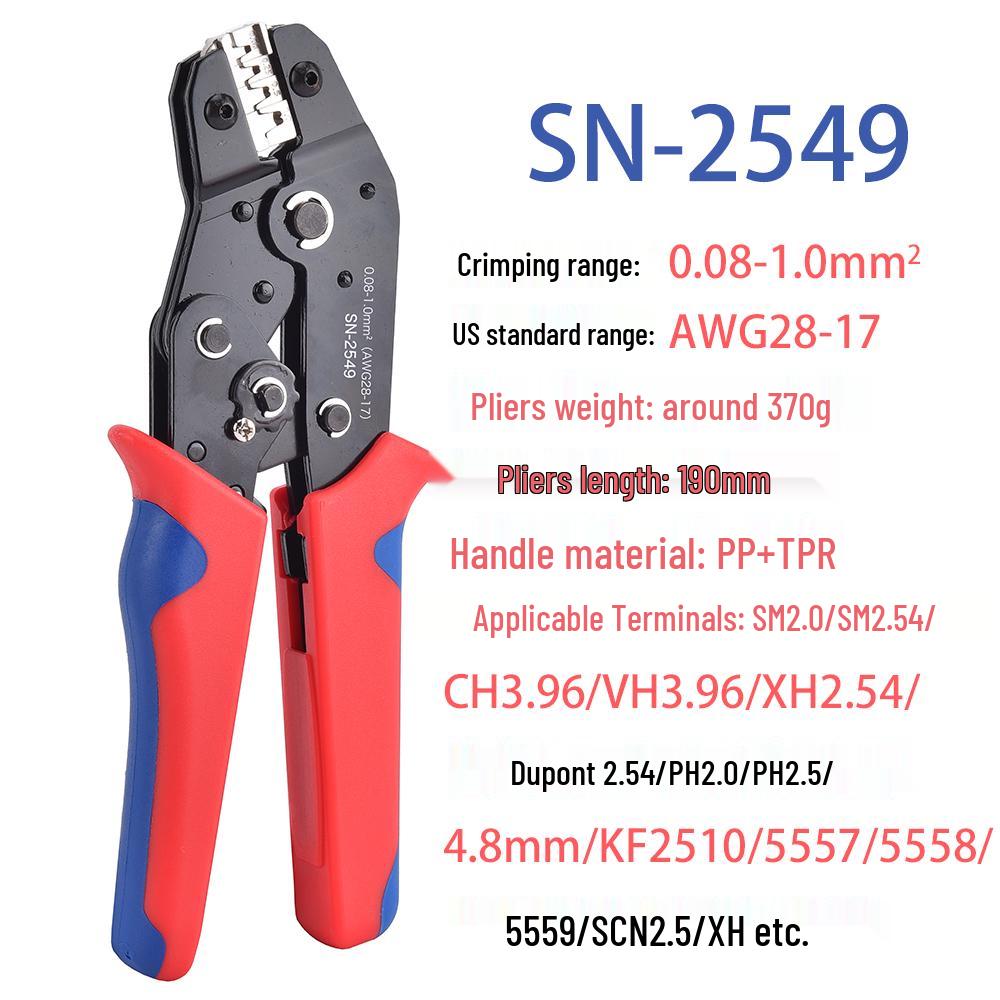 DuPont SN-2549 Terminal Crimping Pliers for PH2.0, XH2.54, VH3.96, JST Connectors