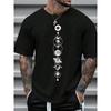Space Planet Print Round-neck Men Pure Short Sleeve Street Casual Trendy Sport Loose T-shirt Summer Shirt Clothing Polyester 100%