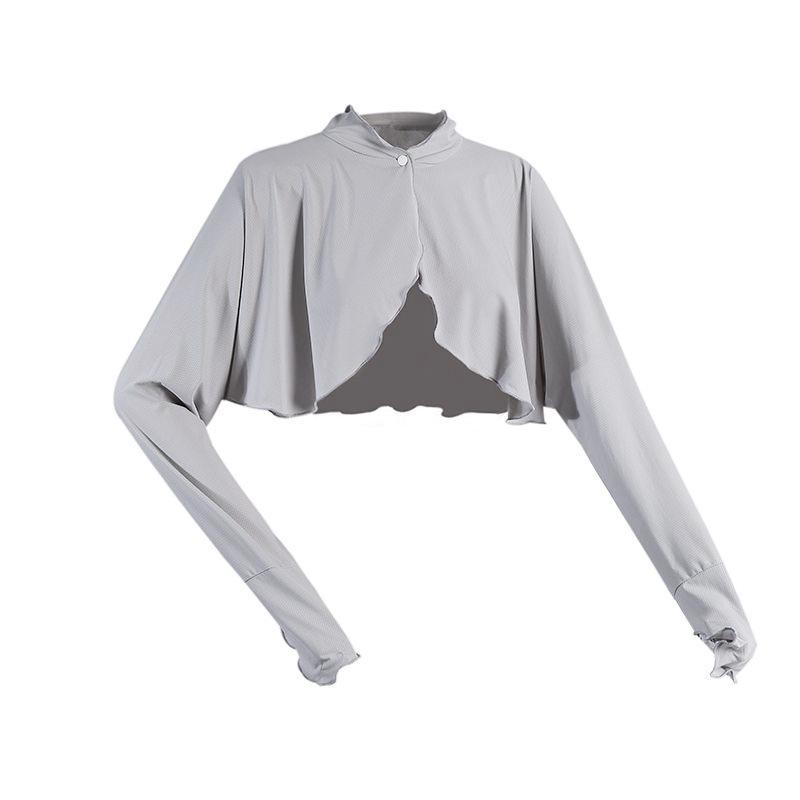 Ice Silk Women's Stand-Collar Sun Protection Shawl with UV Arm Sleeves for Summer Driving & Outdoor Cycling