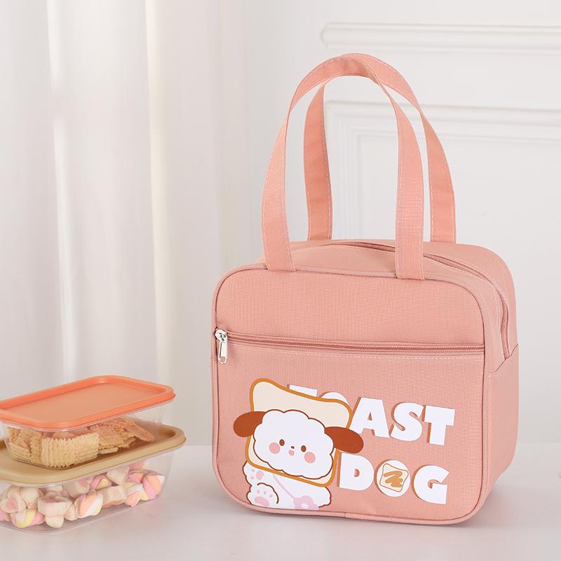 Hand-held Insulated Lunch Box Bag, Waterproof and Oil-proof, Cartoon-style Handbag, Multi-functional Storage Bag