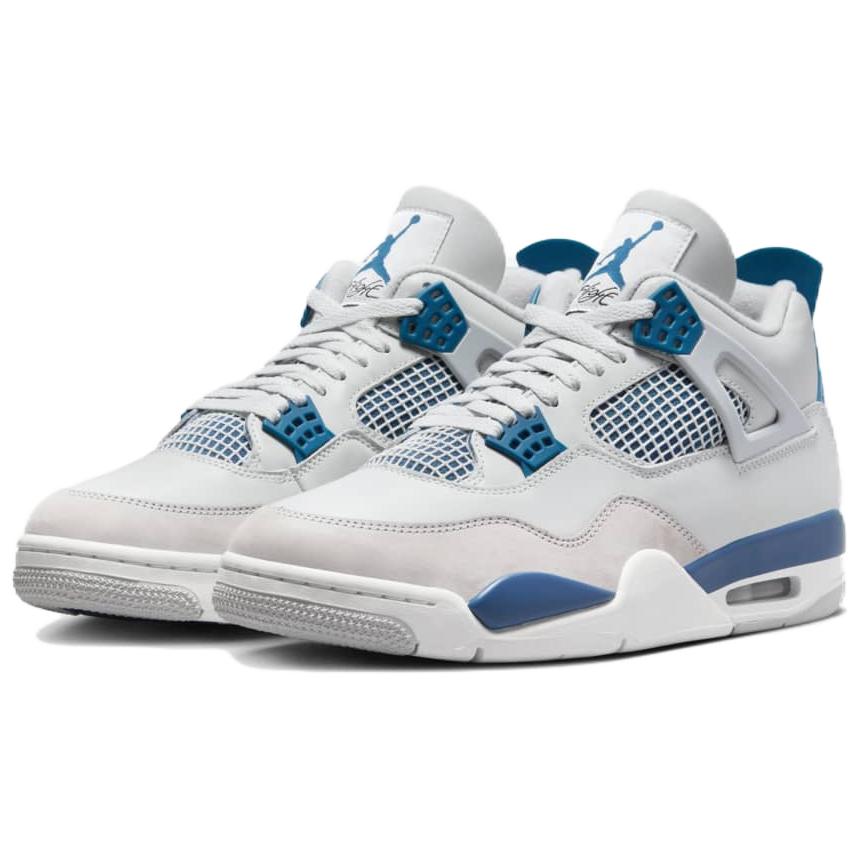 Air Jordan 4 Retro Military Blue 2024 Sneakers Unisex Crema Bianco Sporco Grigio Neutro FV5029-141