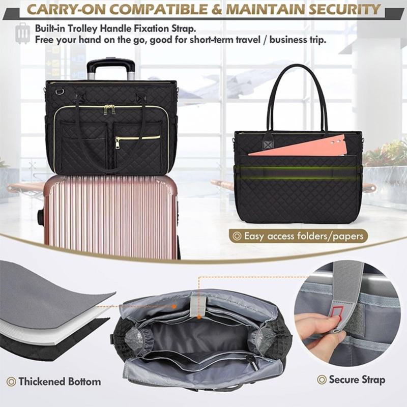 Teacher Toted Bag Work Laptop Bag with Cup Holder,Nurse Bag Professional Briefcases Business Computer Purses Handbag