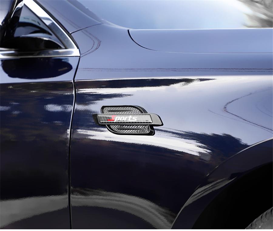 Pair Car Front Fender Side Air Vent Cover Trim Stickers Shark Gills Sports Style