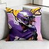 A-American Football Justin J-Jefferson Pillow Case Square Double-Sided Sofa Cushion Cover Bedroom Bedside Pillow Gift