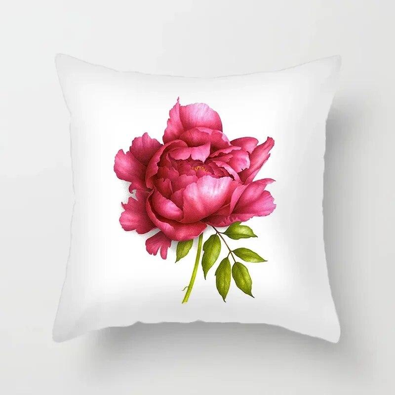 45X45CM Beautiful Flower Peach Skin Pillowcase Living Room Sofa Office Seat Lumbar Cushion Car  Cover Home Decoration
