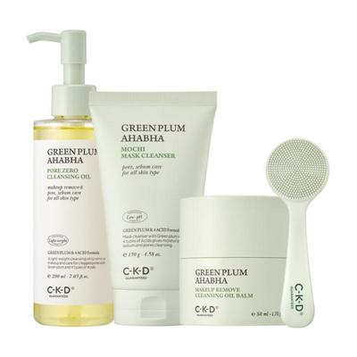 Čisticí olej Green Plum AHA BHA Texture Zero 200 ml + Balíček mýdla 130 g + Olejový balzám 50 g + Sada kartáčků na póry