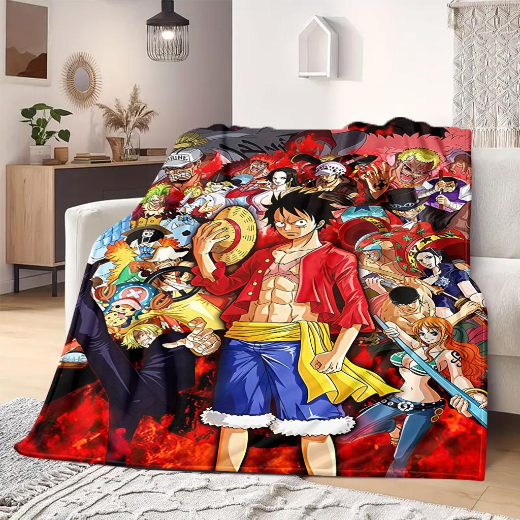 Luffy D Print Blanket Warm Comfortable Flannel Blanket Suitable for Bedrooms,Sofas, Beds,Chairs,Travel -QIAO41