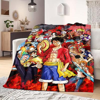 Luffy D Spaudinio Antklodė Šilta Patogi Flanelinė Antklodė Tinka Miegamiesiems, Sofoms, Lovoms, Kėdėms, Kelionėms 41
