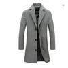 Men's Long Woolen Trench Coat Large Size Solid Color Woolen Coat