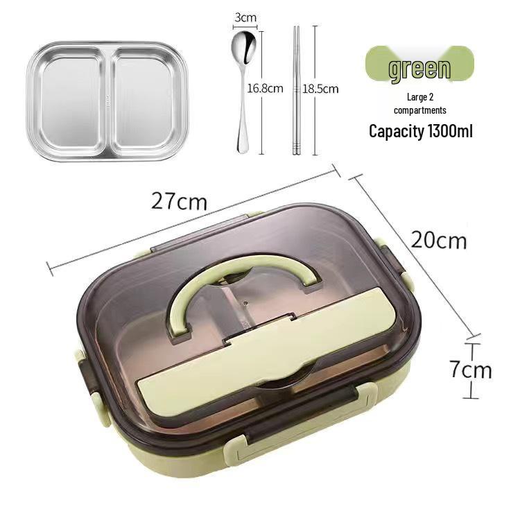 304 Stainless Steel Insulated Bento Lunch Box, Microwaveable & Compartmentalized for Students & Office Workers