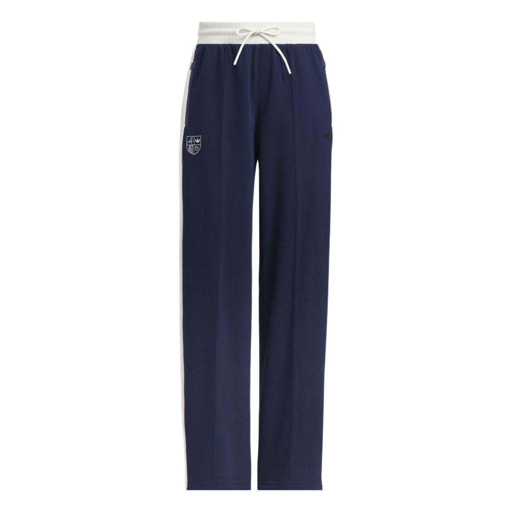 Adidas Originals Retro Sporty Club Color Block Wide Leg Lace-Up Knit Joggers Women Bottoms Deep-Indigo JM8020