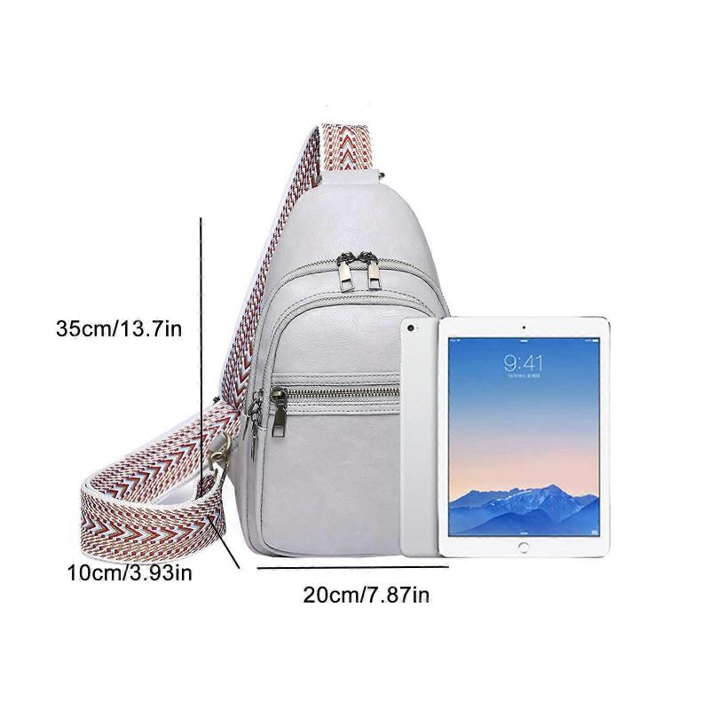 Women  Crossbody Bags PU Leather Sling Bag Fanny Pack Belt Bag for Women for Travel Multilayer and Card Slot