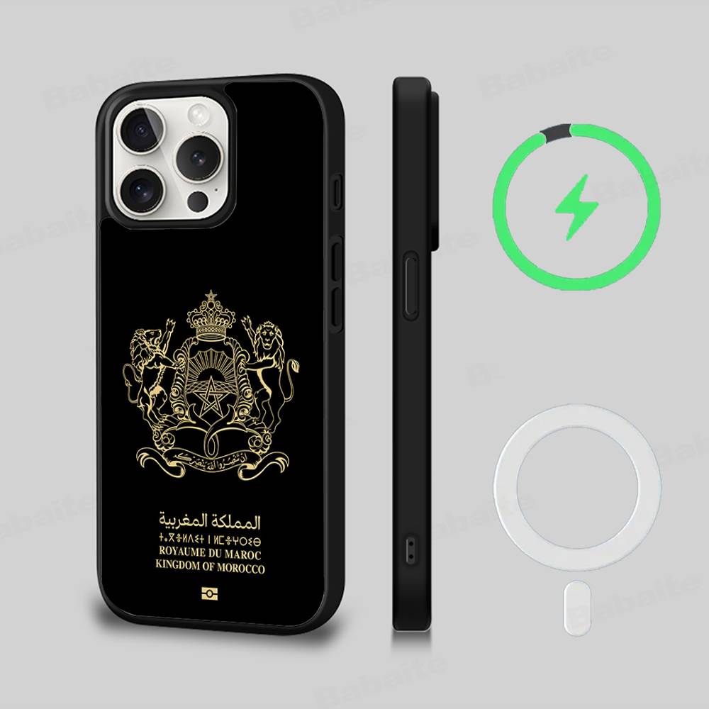 

Maroc M-Morocco Flag Magnetic Phone Case For IPhone 17 16 15 14 13 12 Mini 11 Pro Max Plus For Magsafe Cover iPhone 16