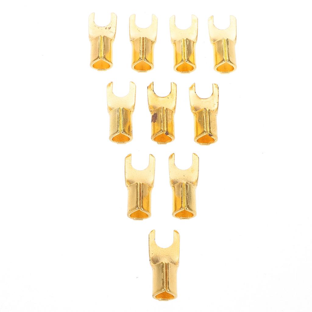 10Pcs U-Shaped Car Audio Terminal Connectors Heavy Duty Speaker Spade Fork Terminals Automotive Amplifier Subwoofer Wire