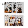 Outdoor Balcony Scene Setting 4Pcs Halloween Cartoon Window Clings, Pumpkin Ghost Scarecrow Stickers, Decorative Glass Decals for Party