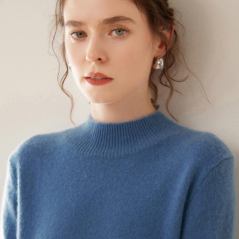 Women's Half-High Collar Thickened Cashmere Sweater - Autumn/Winter Style