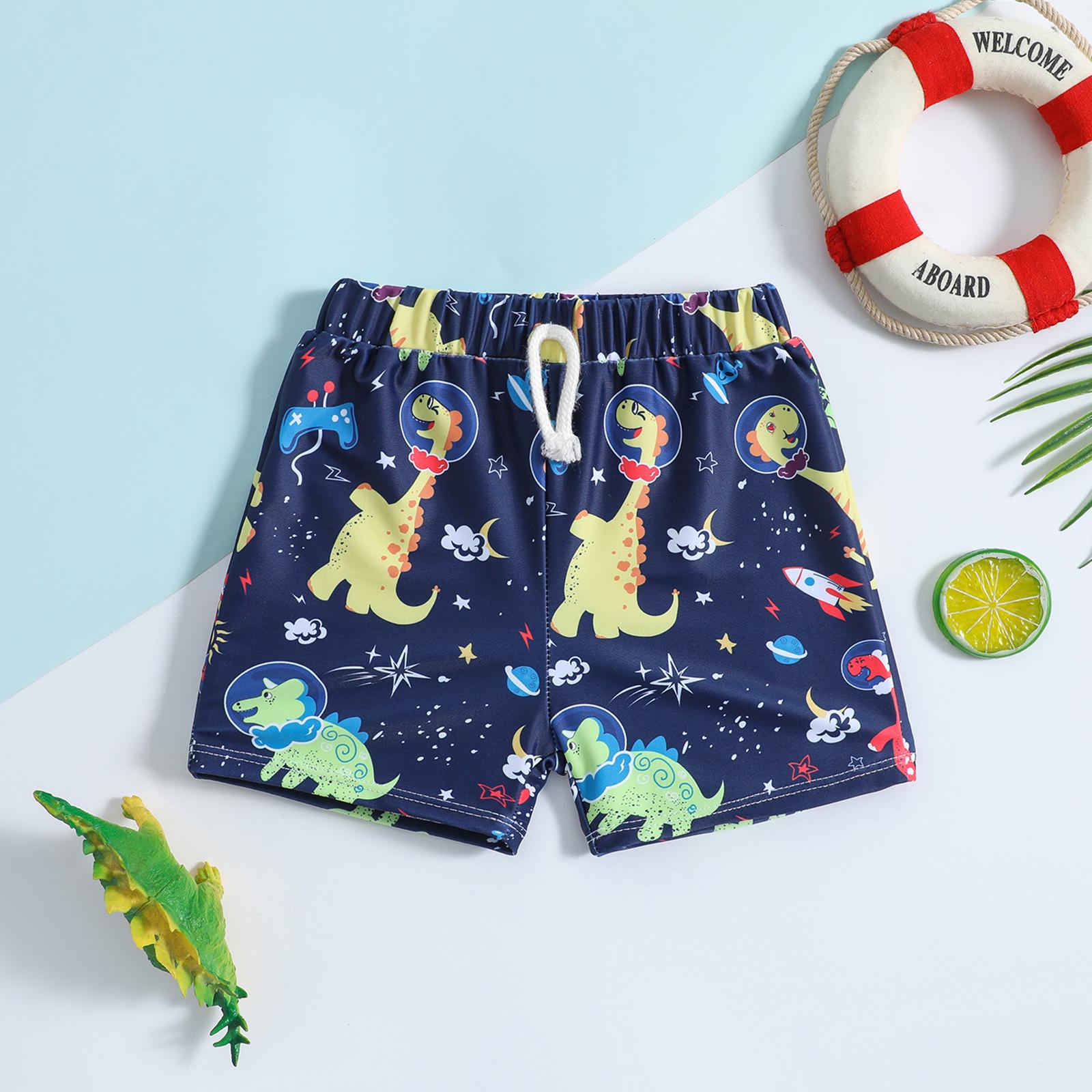 

Cartoon Dinosaur Quick-Dry Swim Trunks for Toddlers and Boys 2-3 years квітковий