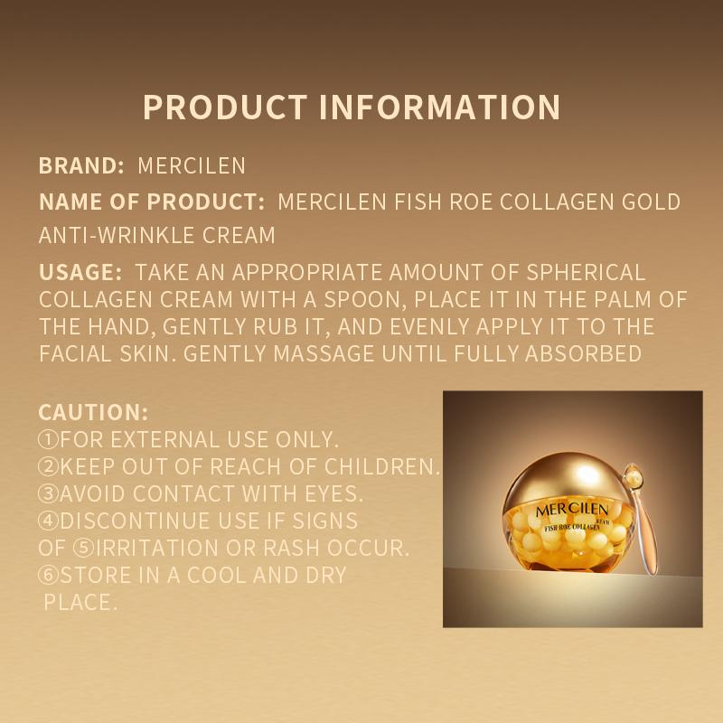 MERCILEN Caviar Collagen Gold Anti-Falten Creme Feuchtigkeitsspendende, Feuchtigkeitsspendende und Straffende Haut Gold Pillen Verbesserte Version Anti-Falten Creme