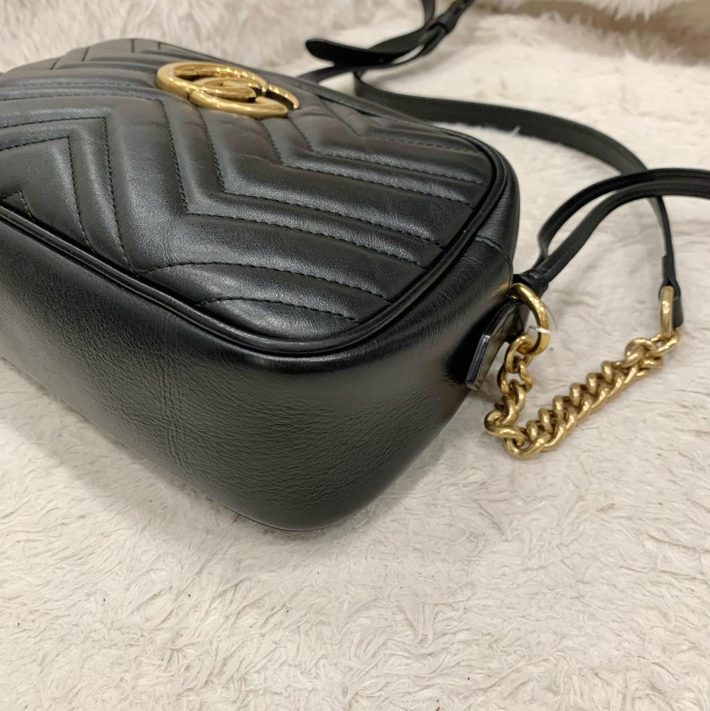 [Pre-Owned] Gucci GG Marmont Small Matelassé Shoulder Bag 'Black' - Very Good #1WG2CTN