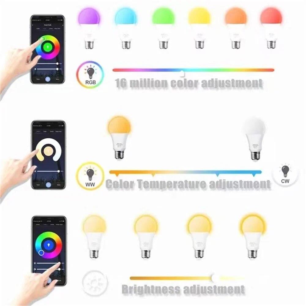EWeink Matter Direktverbindung WiFI RGB+ Weißlichtbirne Smart-App-Steuerung Unterstützt Homekit Google Home Alexa Sprachassistent