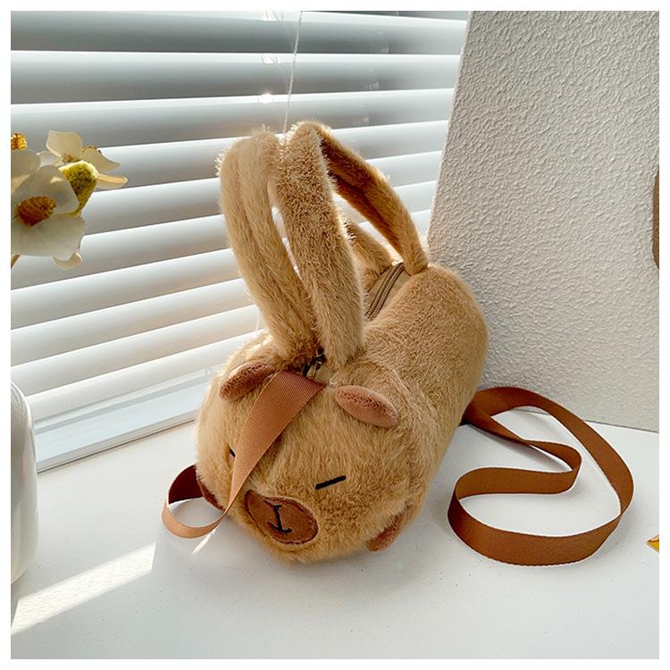 

Новая осенне-зимняя капибара ручная подушка-сумка для переноски девочки милое ведро одно плечо косой пролет мода плюшевая сумка коричневый