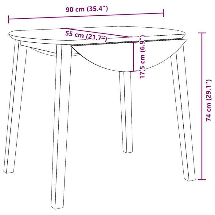 VidaXL Table à manger blanc bois massif et caoutchouc, table de salle à manger, table à dîner, meuble à manger, table de 4102529