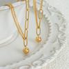Elegant French Double Layer Chain Stitch Necklace in Titanium Steel with 18K Gold - Versatile Clavicle Jewelry