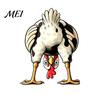 Retro Hand Painted Sticker Funny Chicken Static Window Cling, Upside Down Rooster Glass Sticker, Cling for Waterproof Non-adhesive Decal Living