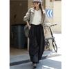 Johnature Autumn American Casual Shirring Casual Harem Women Pants Loose Simple Workwear Versatile Trousers