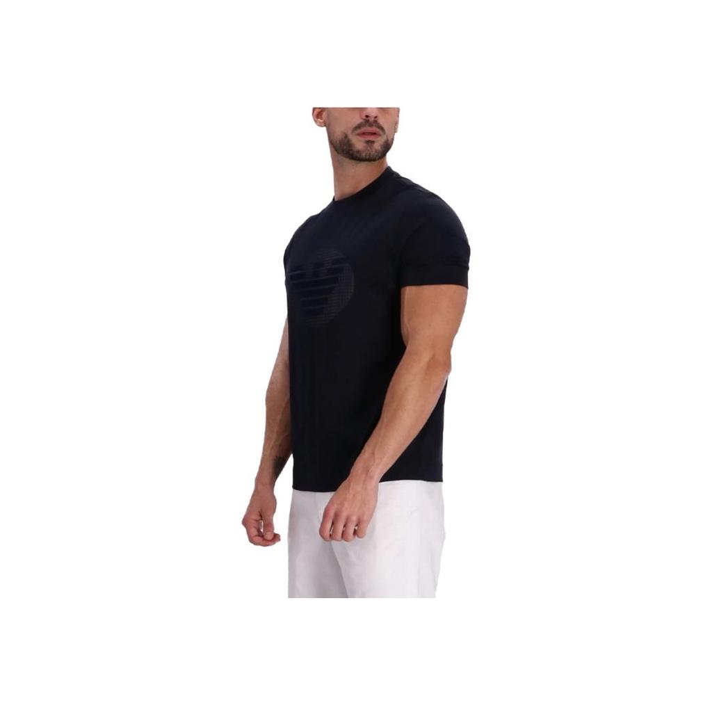 Emporio Armani Ss23 Solid Color Logo Print Pullover Short Sleeve T-Shirt Men Tops Black 3R1TU1-1JSAZ-0999