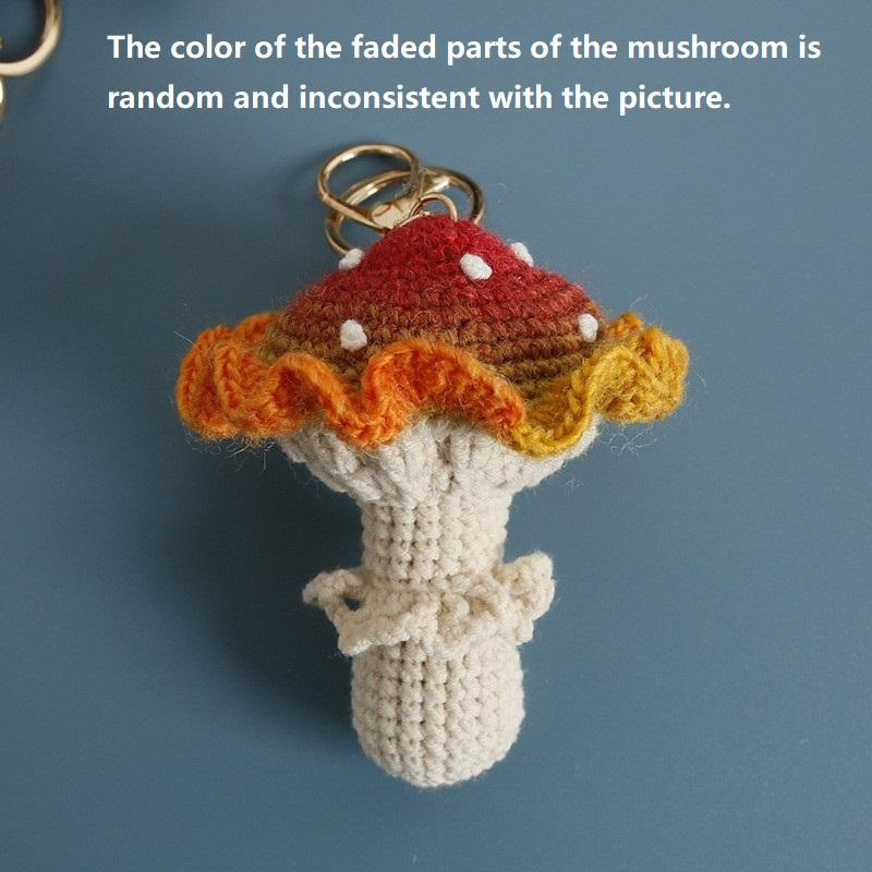 Einzigartige Pilz-Serie Häkel-Schlüsselanhänger Zufällige Farbverlauf-Farbe Pilz-Schlüsselanhänger Für Taschenanhänger Gestrickter Pilz-Schlüsselanhänger Individuell