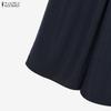 ZANZEA Set de costume casual din două piese pentru femei, cu bluză cu mânecă 3/4 și pantaloni cu picior larg