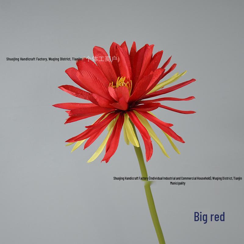 Epiphyllum Single Stem Hanfu Photo Prop: Ancient-Style Handheld Flower for Chinese Wedding Ceremony & Hall Decoration ярко-красный