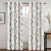 Refreshing Floral Print Pattern Curtains Blue Brown Floral 2 Pcs Living Room Bedroom Kitchen Balcony Blackout Decor
