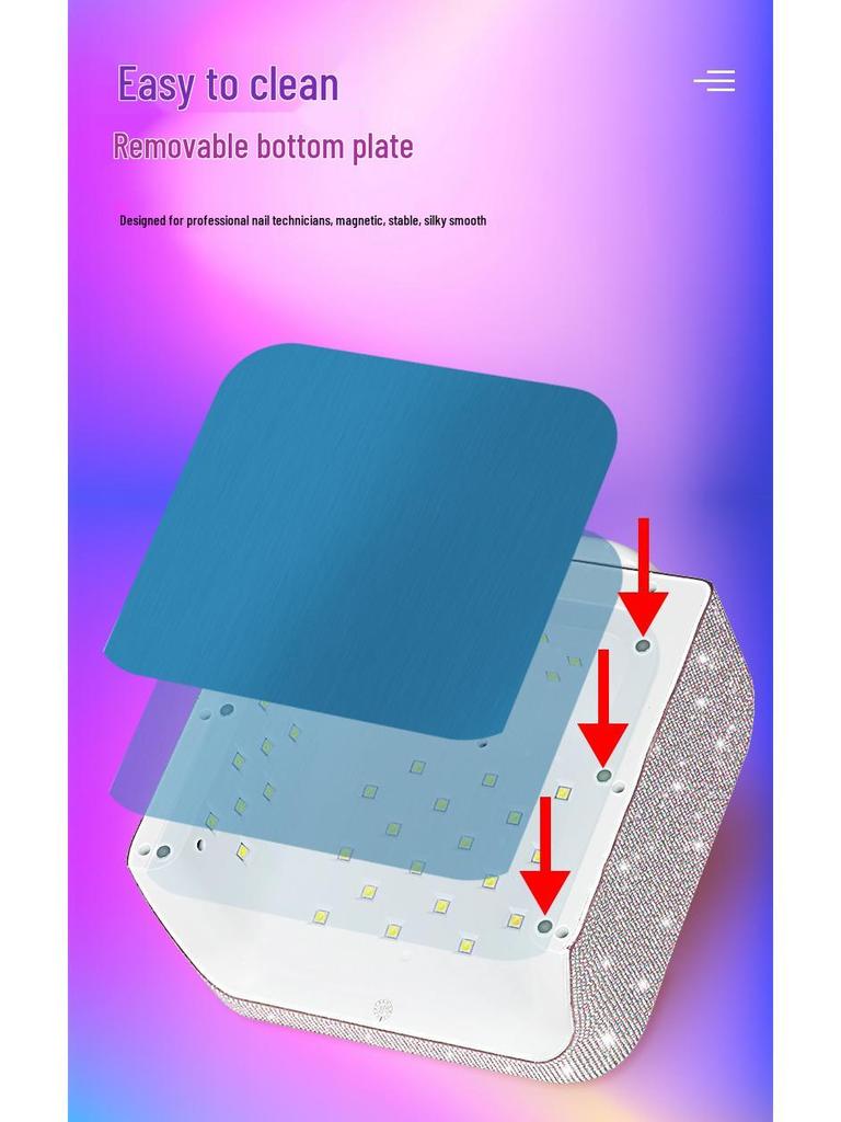 220W Smart Wireless Rechargeable Nail Lamp - Fast Drying Phototherapy Machine for Nail Salons