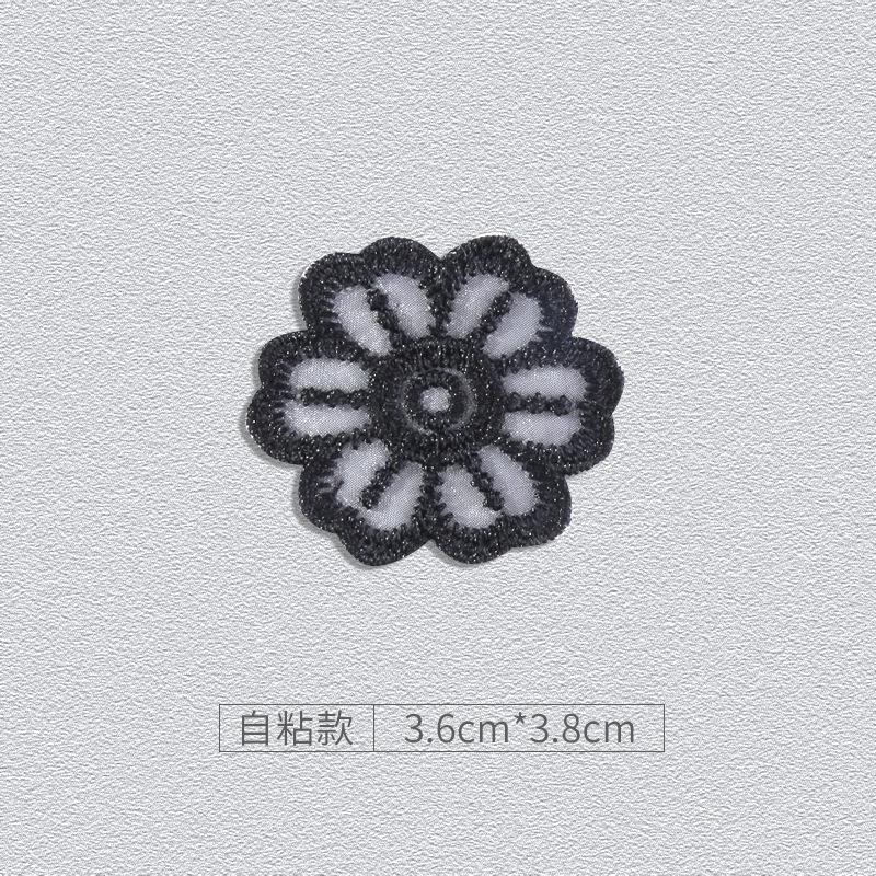 Nahtloser Flickenaufkleber Selbstklebend Daunenjacke mit Löchern und ohne Flecken Reparatur Stoffaufkleber Schwarze Kleidung Rock Blumen Fortschrittliche Stickerei