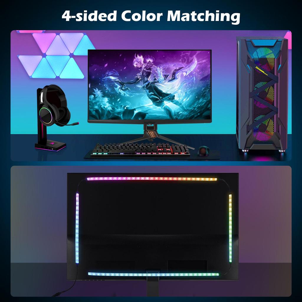 RGB LED Monitor Background Light Strip for Gaming & Room Atmosphere