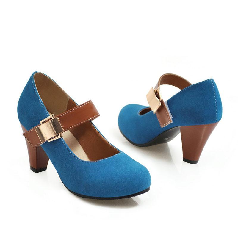 Custom Mary Jane Pumps Shoes Women 2025 New Autumn Thick Heel 7.5cm Contrast Color Office Lady Work Shoes Female Pumps WSH5249
